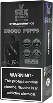 Vape Descartável Sex Addict BY Dan Bilzerian S280 Strawberry Ice 28000 Puffs