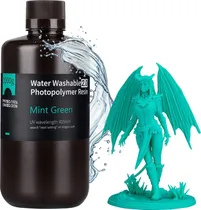 Resina Photopolymer para Impressora 3D Elegoo Water Washable 2.0 1KG - Mint Green