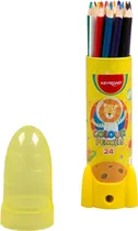 Lápis de Cores Triangular + Apontador Keyroad - KR972229 (24 PCS)