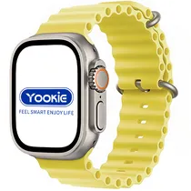 Relogio Smartwatch Yookie T800 Ultra / 49 MM com Bluetooth - Amarelo
