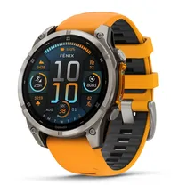 Garmin Relógio Fenix 8 47MM Amoled Sapphire Titanium Orange/Graphite 010-02904-10