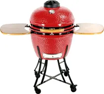 Churrasqueira de Cerâmica Auplex Kamado Ceramic Grill 24" - Vermelho