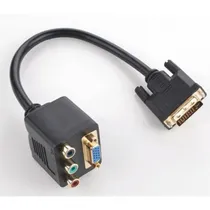 Adaptador DVI-I Dual Link p/ VGA Y 3 Rca  Adaptador D...