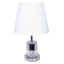 Abajur Decorativo Em Tecido Trançado com Base Metálica - Cor Bege