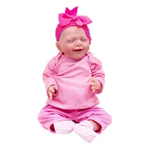 Boneca Bebe Reborn Menina 8802-3 de Silicone com Acessórios Varios