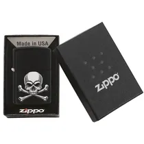 Clipper Encendedor ║Encendedor Zippo Skull Black Matte