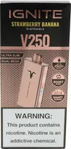 Vape Descartável Ignite V250 Strawberry Banana 25000 Puffs Rose