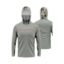 Remera de Pesca Con Capucha Sunflex Sport Raglan DRY-Fit Gris