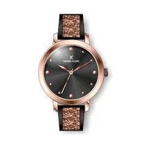 Relógio Analógico Feminino Daniel Klein Premium DK.1.12450-7 - Rosa Ouro e Preto
