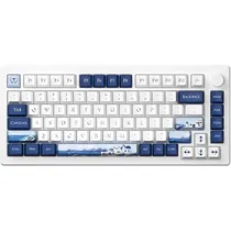 Teclado Gamer Mecânico Akko MOD007B-He PC Santorini RGB Sem Fio Switch Yellow - Branco/Azul (Inglês)