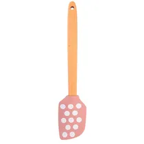 Espátula de Silicone com Desenho e Cabo de Madeira Rosa 24CM