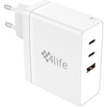 Carregador de Parede 4LIFE FL9565CCAW 140 W Ganmaster USB-C + USB-A - Branco