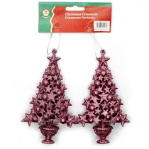 Colgante Navideño Arbol de Estrellas Rosa c/2 PZS XMTX215-574E
