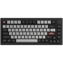 Teclado Gamer Mecânico Akko SP 5075B Plus Dracula Castle RGB 75% Hot Swap Sem Fio V3 Switch Yellow Pro - Preto/Prata (Inglês)