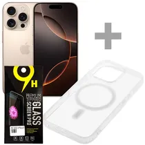 Apple iPhone 16 Pro A3083 Esim 128GB/8GB Ram de 6.3" - Desert Titanium + Capinha Magsafe + Película