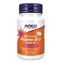 Now Vitamina Vitamin D-3 10000UI 240CAPS Plastico Naranja