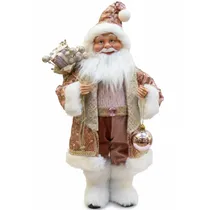 Enfeite de Natal Papai Noel L8-011 com Corda Musical 45CM - Rosa