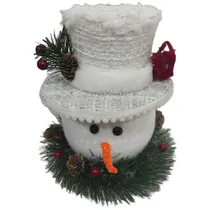 Personaje Navideño Cabeza de Hombre de Nieve 17*17*19