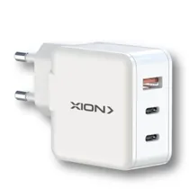 Carregador / Adaptador de Parede Xion XI-CG65 / 65W / USB-A / USB-C - Branco