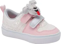 Tênis Infantil Klin Freestyle Baby 259 - Branco/Rosa Claro/Azul