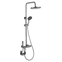 Chuveiro Inteligente SH-3317 com 2 Chuveiros de Mão / Coluna de Chuveiro Redonda - Cold/Hot Gray