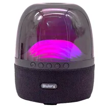 Caixa de Som / Speaker Blulory BS-801 X-Bass Wireless / Bluetooth 5.3/ LED 360° Color Full / 1800MAH - Preto
