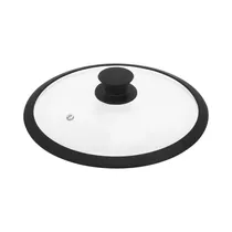 Tapa de Vidrio Con Borde de Silicona LFH-8931 22 CM Negro