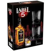 Whisky Label 5 com 2 Copos 750ML