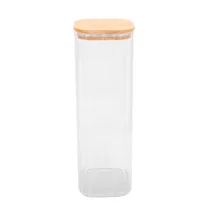 Pote de Vidrio Tampa de Bambu 10X30CM