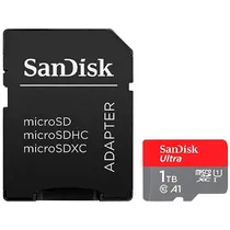 Cartão de Memória Micro SD de 1TB Sandisk Ultra SDSQUAC-1TB-GN6MA - Vermelho/Preto