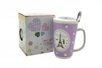 Taza de Porcelana com Colher Happy Girl