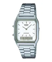 Relógio Unissex Combinado Casio AQ-230A-7D Prateado