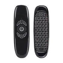 Controle Universal para HTV/Ipbox/BTV Air Mouse Mini C120/C2 com Teclado e LED - Preto