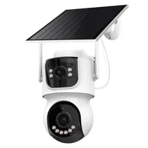 Camera de Segurança Smart Solar TQ9-GK4-4GEU / 4MP X2 / 2 Cameras / Microfone / Alarma / Detecção Humana / Visao Noturna - Branco