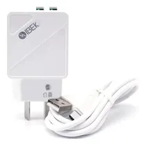 Carregador p/Tomada Ibek BE-6001 2USB-A + Cabo USB-C- Branco