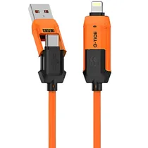 Cabo G-Tide Vida Colorida PC155-3 - 4 Em 1 - 1.5 Metros - Laranja  Cabo G-Tide...