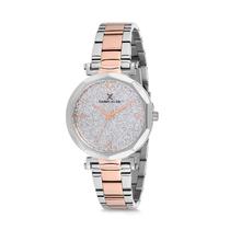 Relogio Analogico Feminino Daniel Klein Premium DK12083-1- Prata e Rosa Ouro