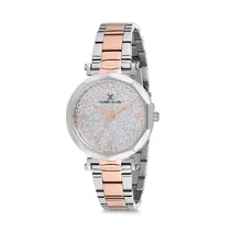 Relógio Analógico Feminino Daniel Klein Premium DK12083-1- Prata e Rosa Ouro