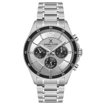 Relogio Analógico Masculino Daniel Klein DK.1.13972-1 Exclusive Gent / Pulseira de Aço Inoxidável - Prata/Preto