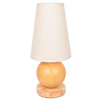 Abajur Decorativo Textura Trançada com Base de Madeira- Bege