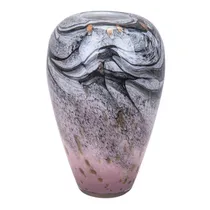 Vaso Cilíndrico Ondulado Em Vidro Soprado