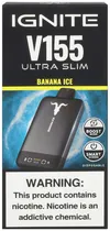 Vape Descartável Ignite V155 Banana Ice 15500 Puffs Ultra Slim