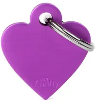 Medalha de Identificação Myfamily Coração Pequeno MFB71 - Roxo