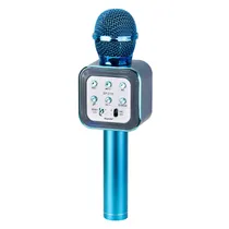 Microfone Sem Fio Ecopower EP-2115 - 3.5MM/USB/SD/Aux - com Speaker - Azul  Microfone S...