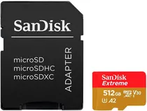 Memória Sandisk Microsdxc Extreme SDSQXAV-512G-GN6MA Uhs-I 512GB 190MB/s