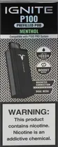 Vape Descartável Ignite P100 Menthol 10000 Puffs Prefilled Pod