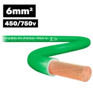 Cabo Flexsil 450/750V 1*6MM 100M Verde