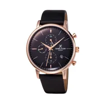 Relógio Analógico Masculino Daniel Klein Exclusive DK12000-5 - Preto/Rosa Ouro
