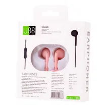 Fone de Ouvido com Fio U88 Extra Bass Aux 3.5MM / Cabo 120CM - Rosa