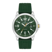Relogio Analógico Masculino Daniel Klein DK.1.13910-2 Premium Gents / Pulseira de Silicone - Verde/Prata